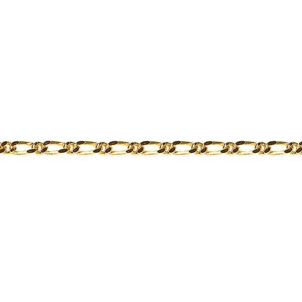 9Ct Diamond Cut Figaro Chain