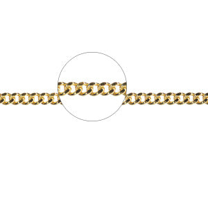 9Ct Yellow Gold Diamond Cut Curb Chain 2.6Grms