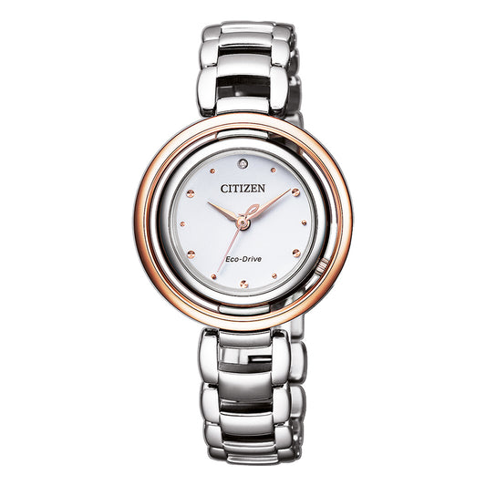 CITIZEN LADIES DIAMOND ECO DRIVE BRLT SSTT WR 50