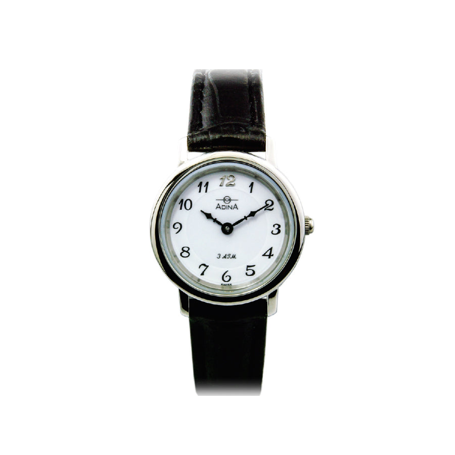 Adina Stainless Steel Ladies White Arabic Strap