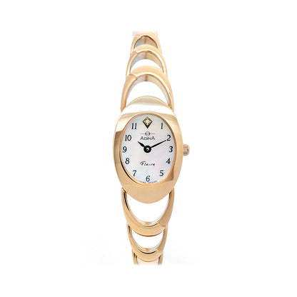 Ladies Kensington Rose Stainless Steel Mother Of Pearl Face Full Figure 30M Watch With Lab Grown Diamond Set In The Face