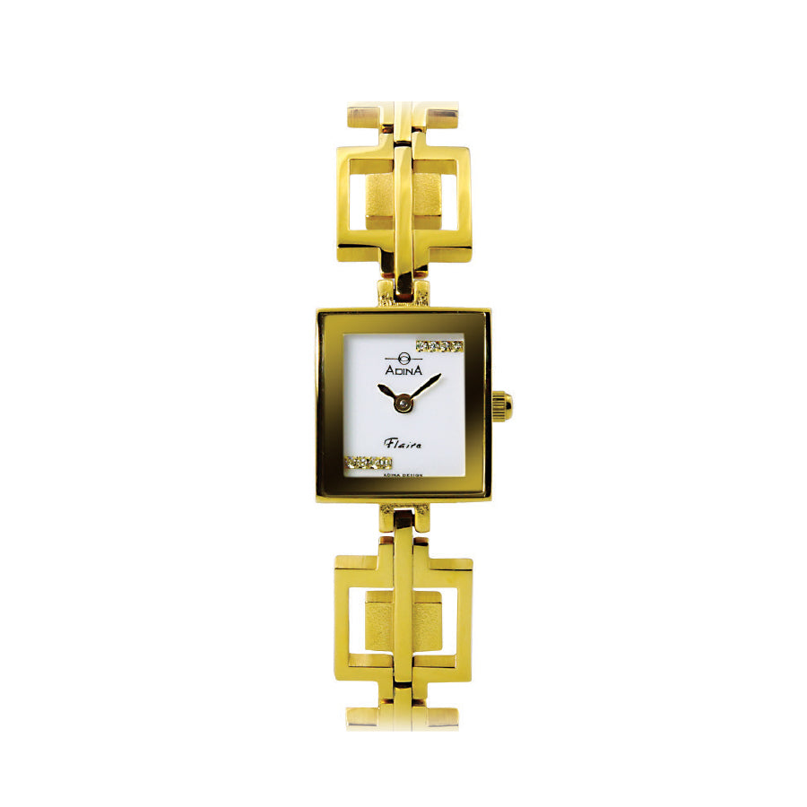 Adina Gold-Plate Ladies 30M Gold-Plated Dial and Bracelet