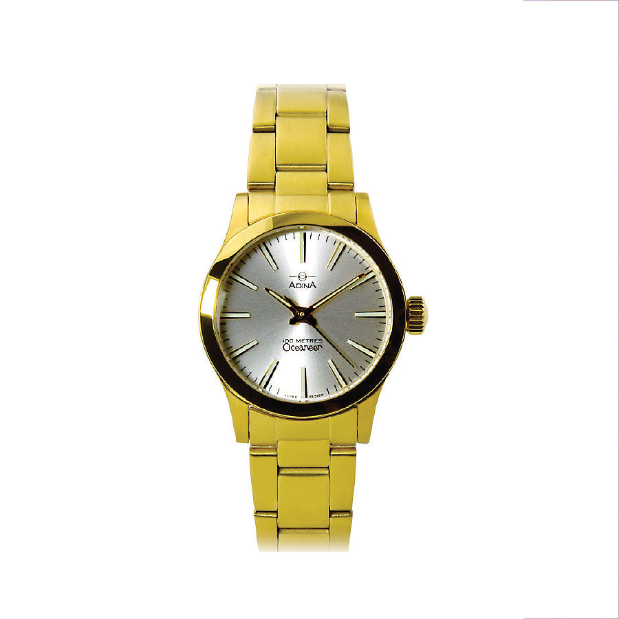 Adina Ladies Gold-Plated Oceaneer White Dial