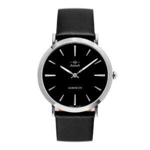 Adina Unisex Kensington Stainless Steel Black Face Black Strap