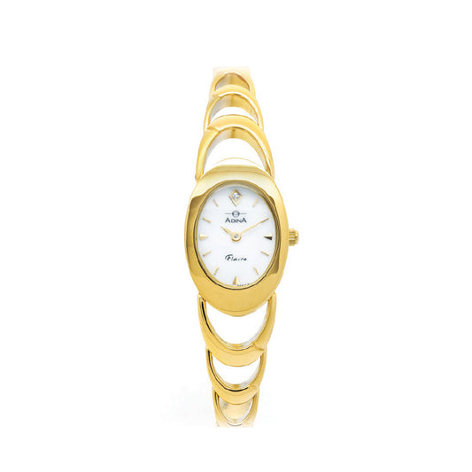 Adina Kensington Ladies Gold Plated Stainless Steel 30M Water Resistant Mother Of Pearl Face And Lad Grown Diamond In Face Of Watch