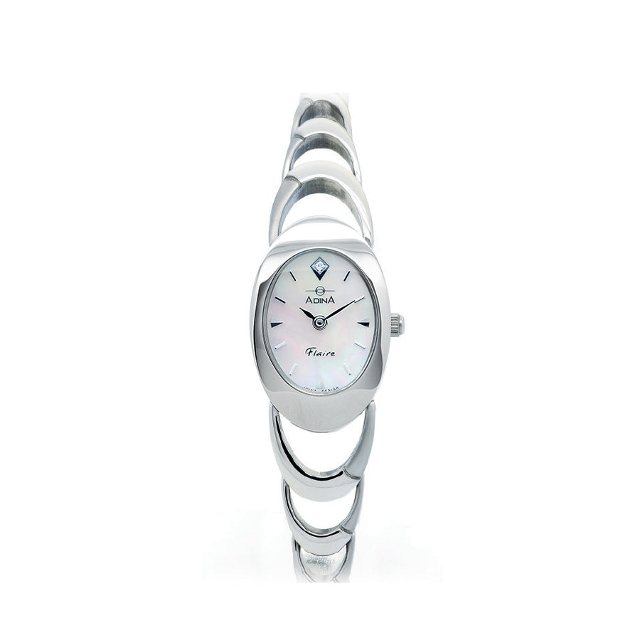 Ladies Adina Kensington 30Mm Stainless Steel Mother Of Pearl Lab Grown Diamond In Face
