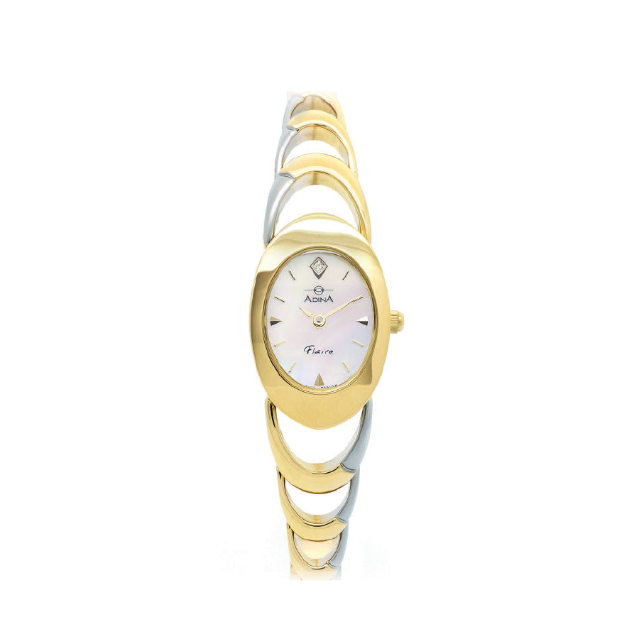 Ladies 30M Kensington Water Resistant Two Tone Mother Of Pearl Watch Lab Grown Diamond Set In The Top Of Dial