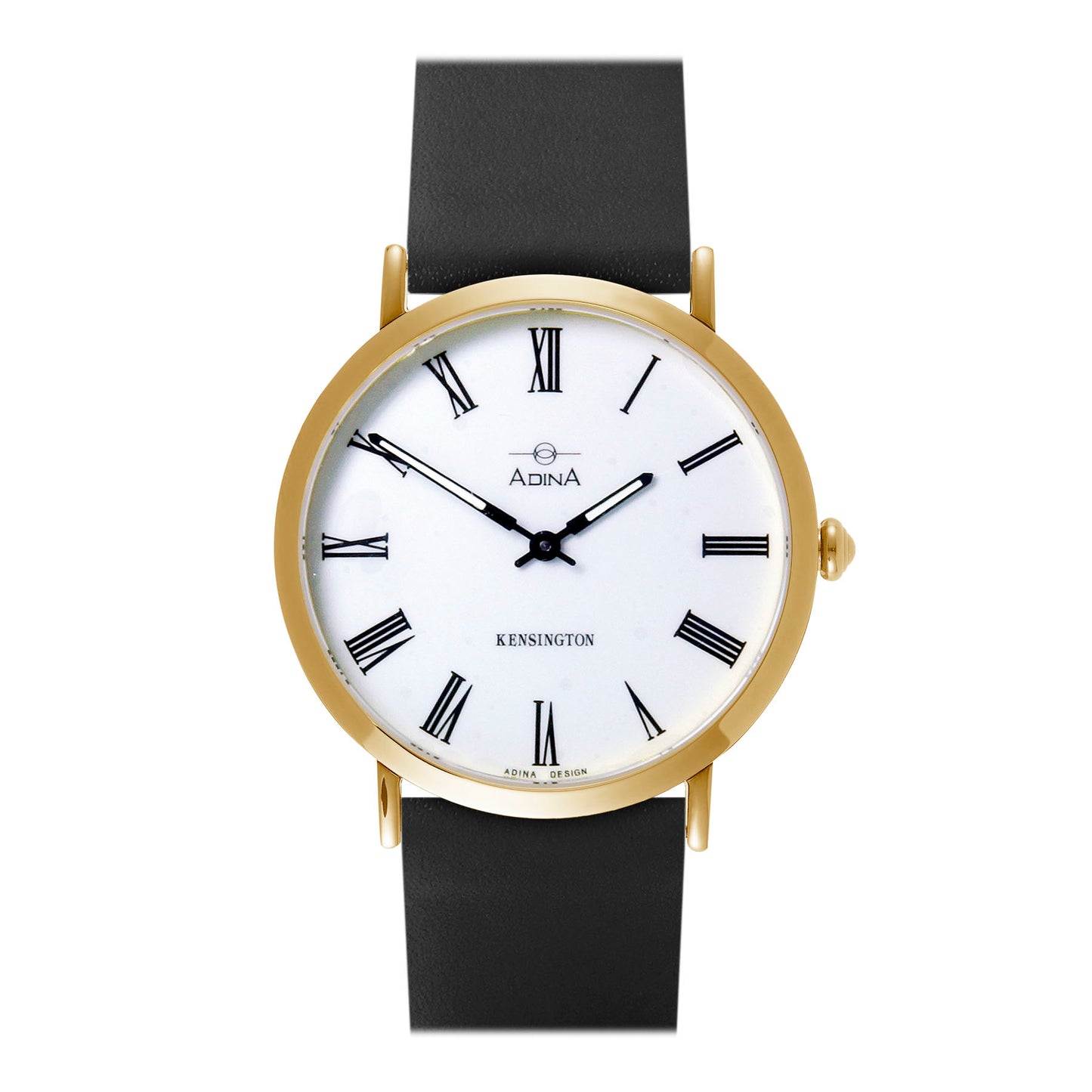 ladies kensington gold and white roman numerials with black strap