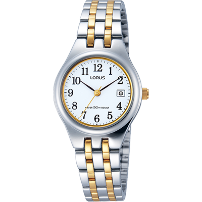Ladies Stainless Steel 2 Tone Full Figure Watch daywear 50M