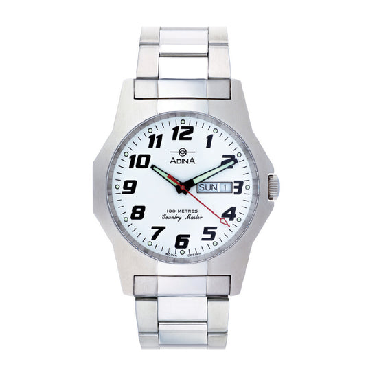 Men wrk quartz wh bracelet sterling silver silver day & date 100m 2 watch-himdre watches watch