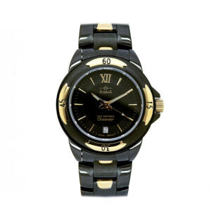 Gents 100M Oceaneer Blk/Gold Black Index Bracelet Sapphire Glass