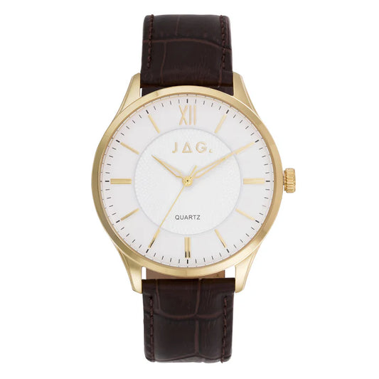 Gents Dress Watch With Brown Leather Band