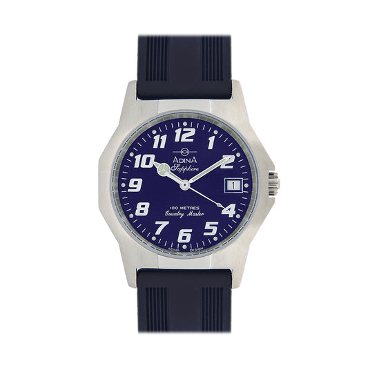 100M Country Master Sapphire Glass S/S Blue F/Fig Strap