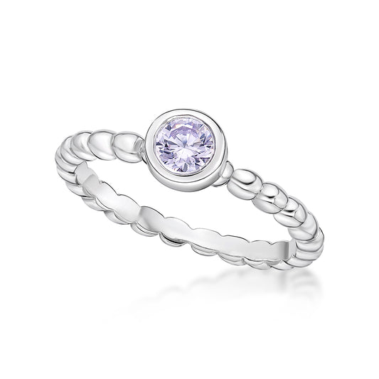 STERLING SILVER 4MM BEZEL BUBBLE RING