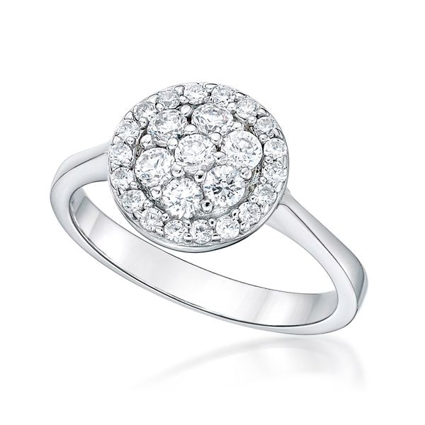 STERLING SILVER CLUSTER RING WITH CZ