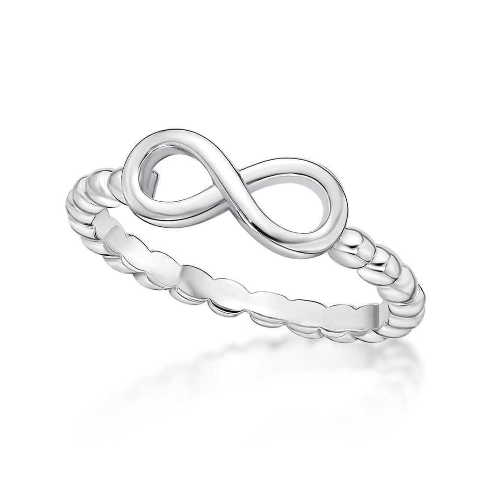 STERLING SILVER STACKING BUBBLE RING,INFINITY