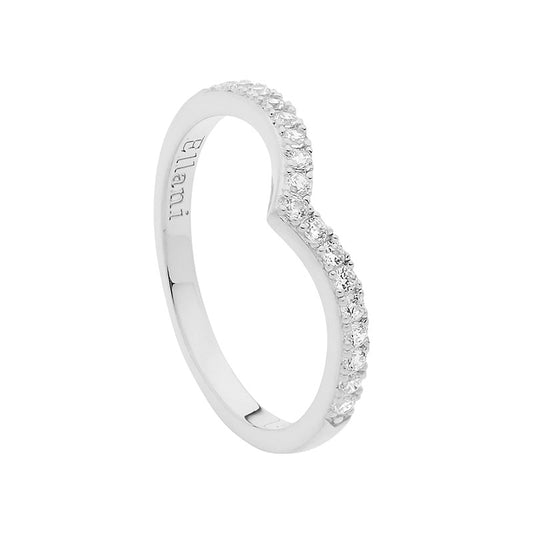 SS WH CZ V Ring - RRP $79 - s9,10