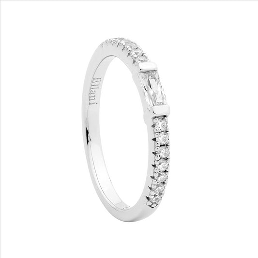 SS wh cz band w/ wh baguette cz ring - RRP $79 - s9,10