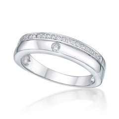 Sterling Silver Bead Set & Hammer Set Ring