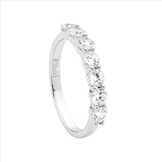 Sterling silver 7 x 3.5mm wh cubic zirconia ring - rrp $99 - s8