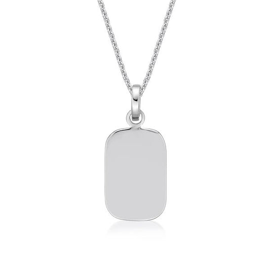 STERLING SILVER DOG TAG 15MMX10MM