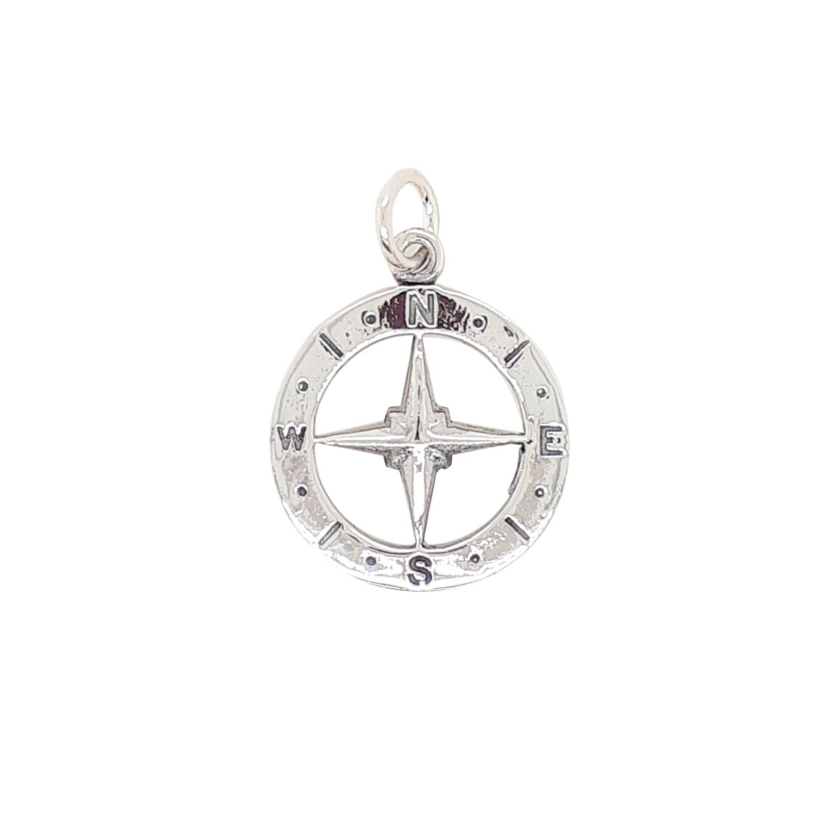 Sterling Silver Med Compass Pendant