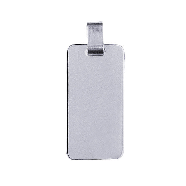 Sterling Silver 24mm x 12mm Rectangle Disc