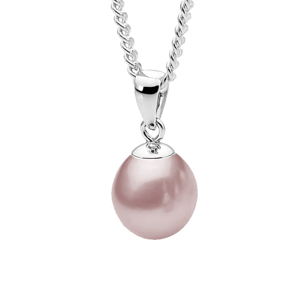 'IKECHO' S/S PINK 9-9.5MM FWP PENDANT