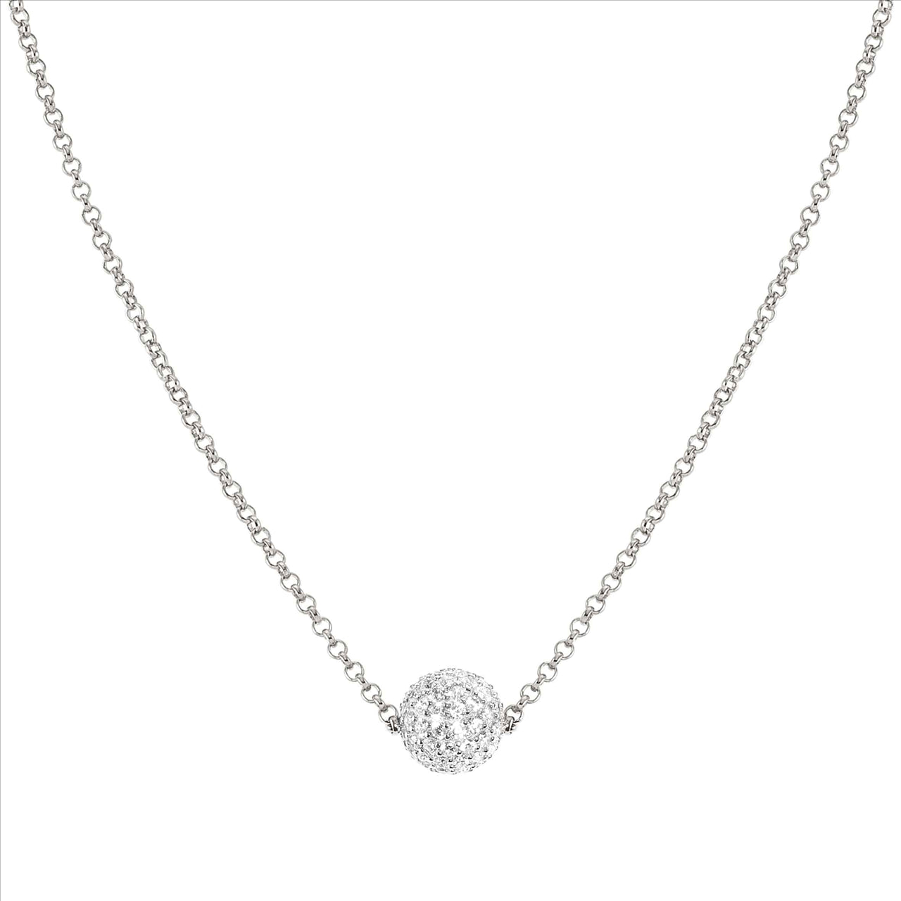 necklace in 925 silver & CZ (Silver)