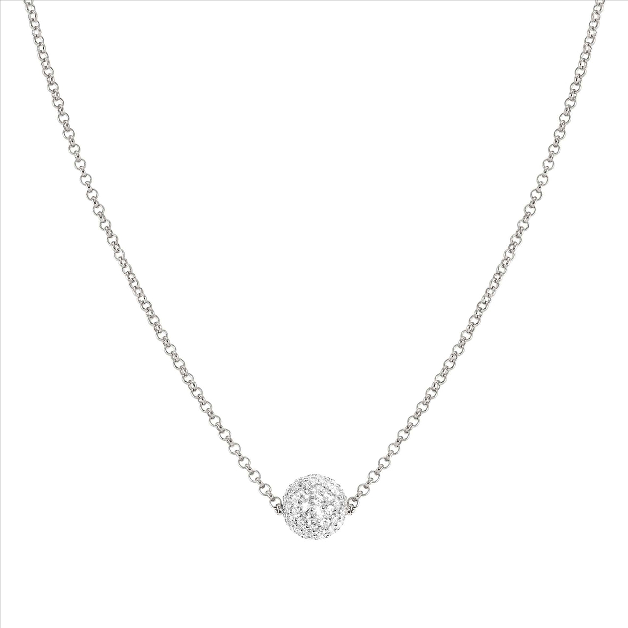 necklace in 925 silver & CZ (Silver)