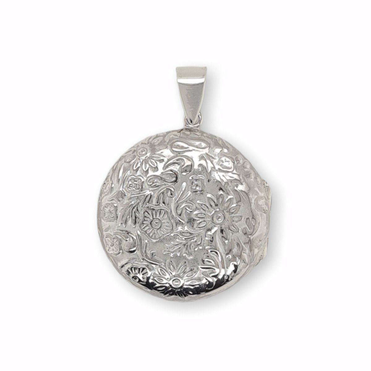 Sterling Silver Floral Print Locket