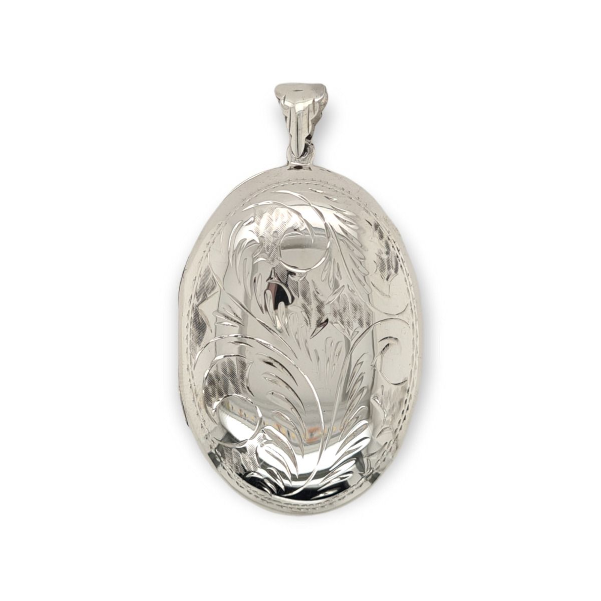 Sterling Silver Oval Engraved Locket