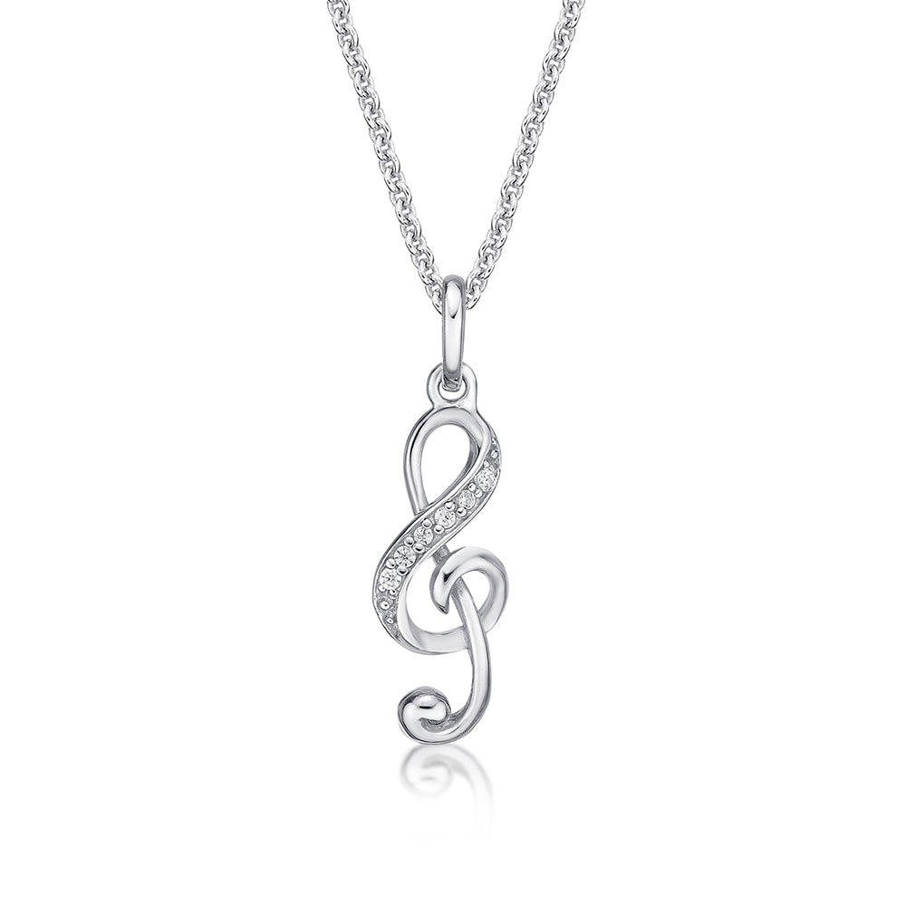 STERLING SILVER TREBLE CLEF PEND WITH CHAIN