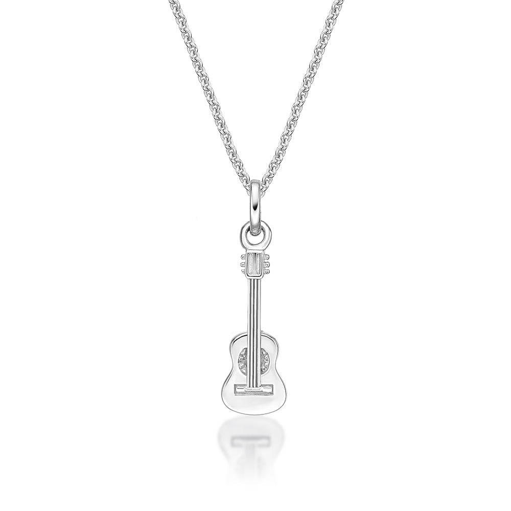 Sterling Silver Guitar Acoustic With Chain