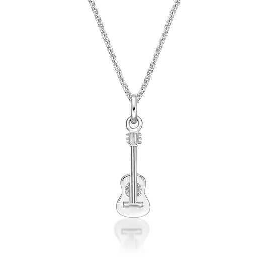 Sterling Silver Guitar Acoustic With Chain