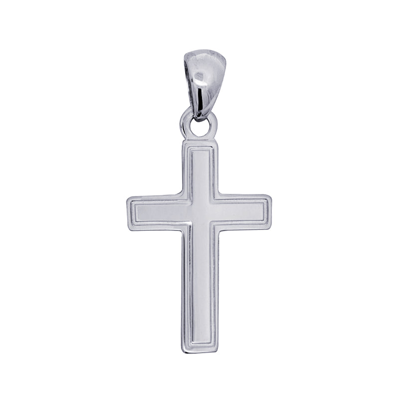 Sterling Fine Sterling Silver Cross With Boarder