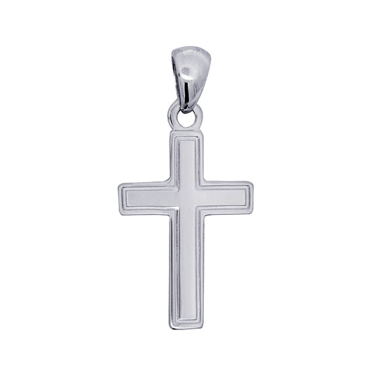 Sterling Fine Sterling Silver Cross With Boarder