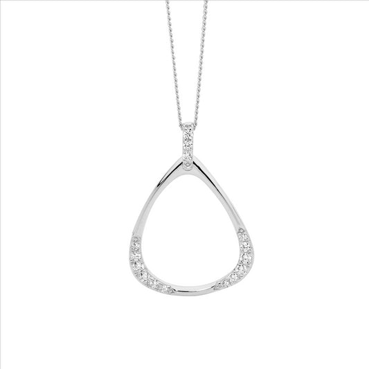 Ss Wh Cz Open Triangle Drop Pendant - Rrp $89