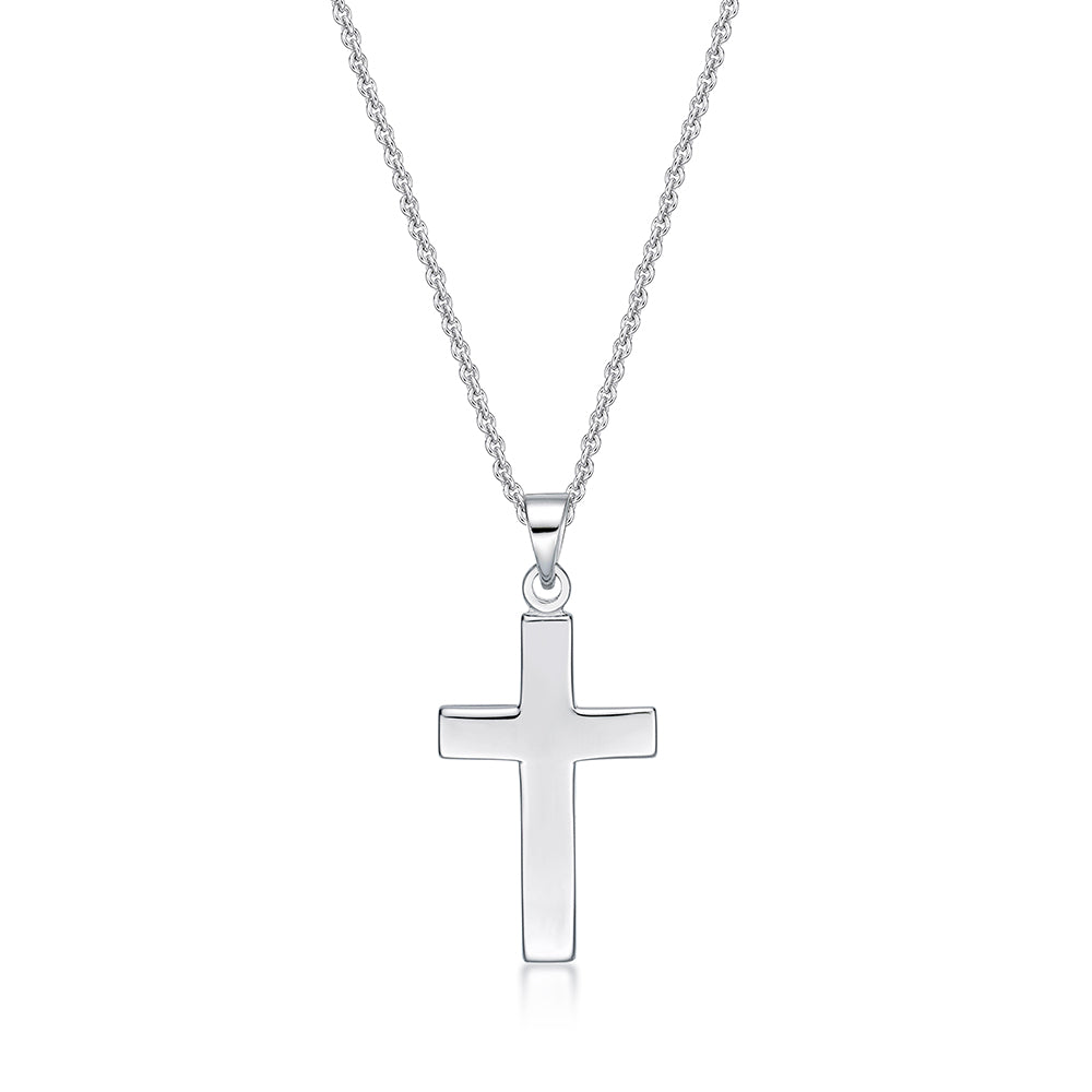 Sterling Silver 13 X 20 Cross Pendant W Chain