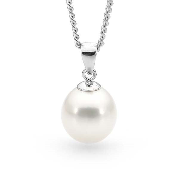 Ikecho Sterling Silver White 7.5Mm-8Mm Drop Fwp Pendant