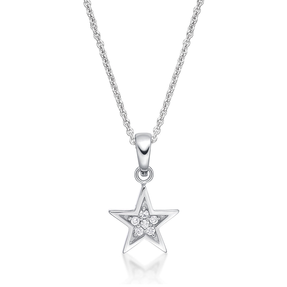 Sterling Silver Star Pendant With Chain