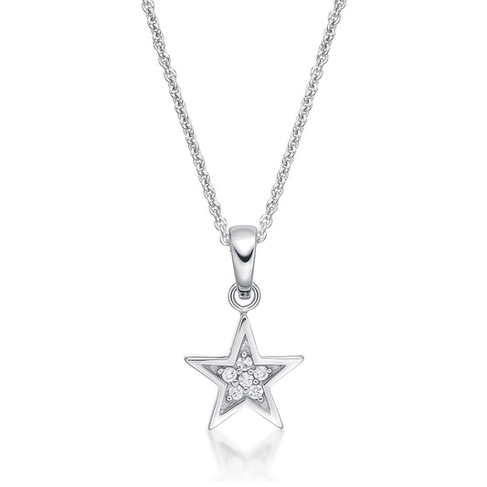 Sterling Silver Star Pendant With Chain