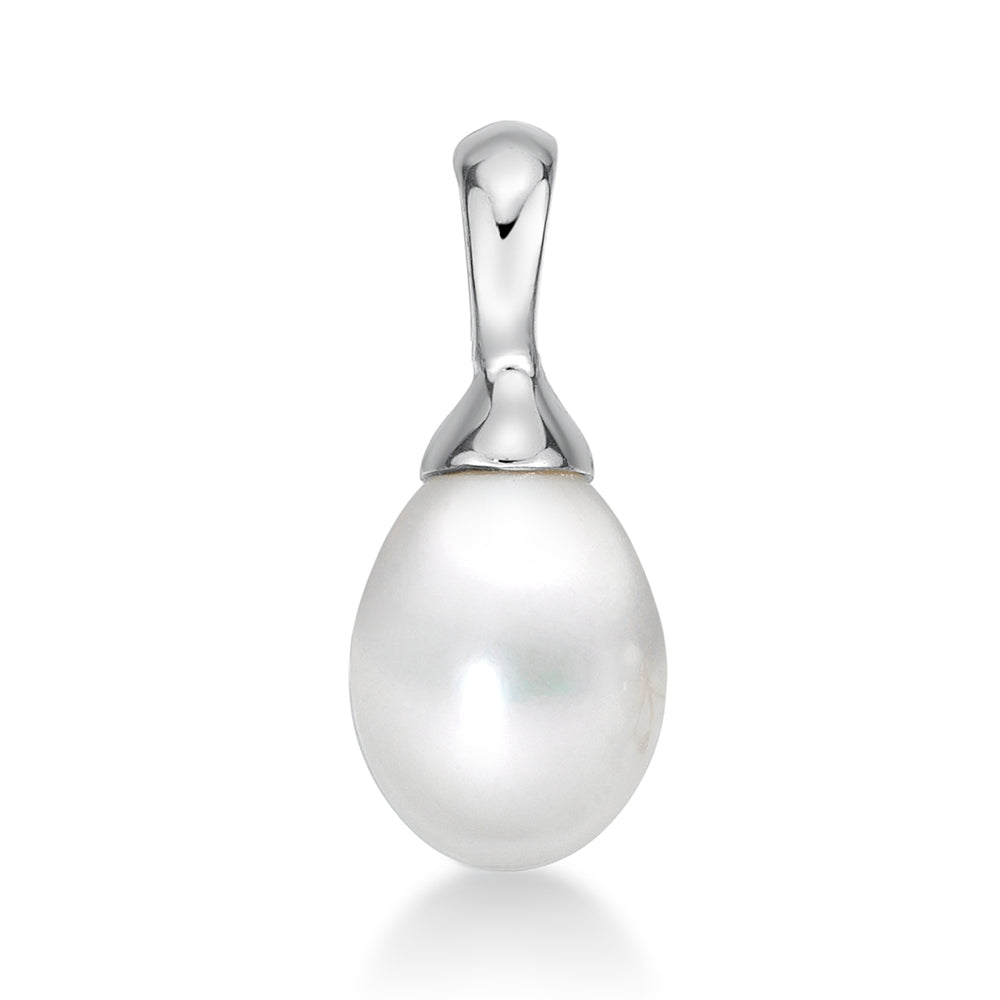 Sterling Silver 7-8 Mm Freshwater Drop Pearl Silver Bail
