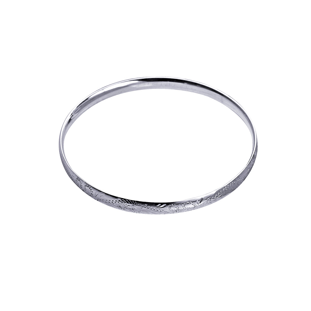 SS 5.5MM HAND ENG SOLID COMF FIT BANGLE