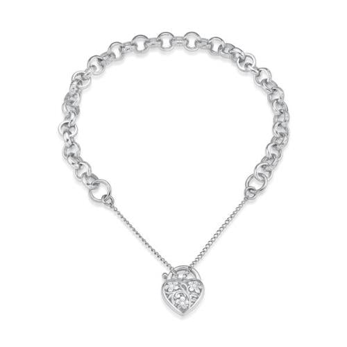 19Cm Sterling Silver Padlock Bracelet