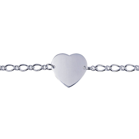 Sterling Silver Figaro Chain with Heart Pendant