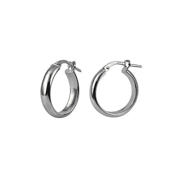 Sterling Silver Italian Half Round Hoop