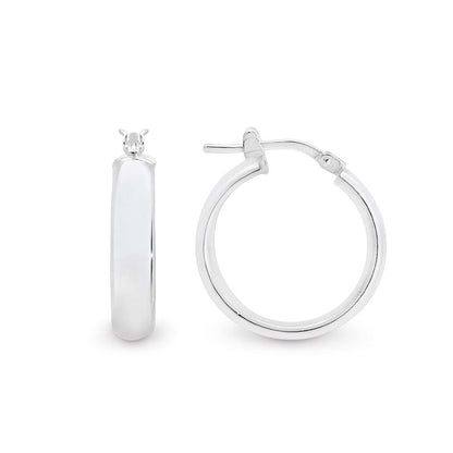Sterling Silver Italian Half Round Hoop