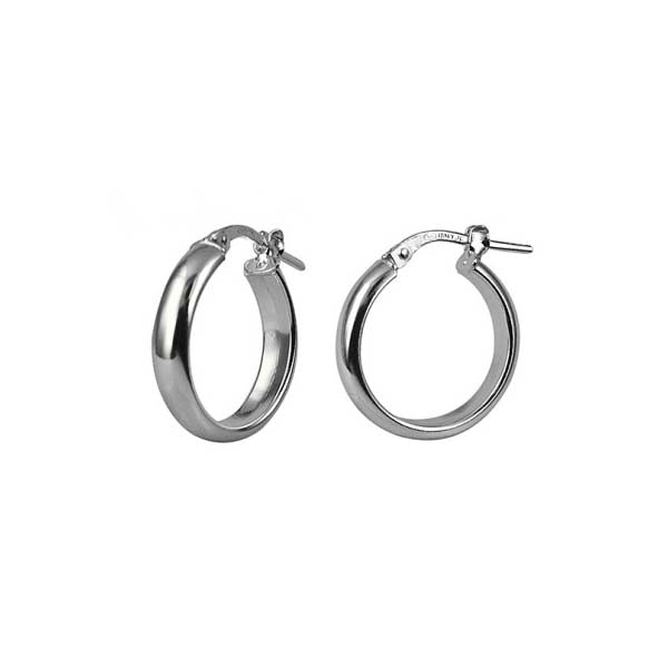 Sterling Silver Italian Half Round Hoop