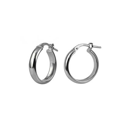 Sterling Silver Italian Half Round Hoop